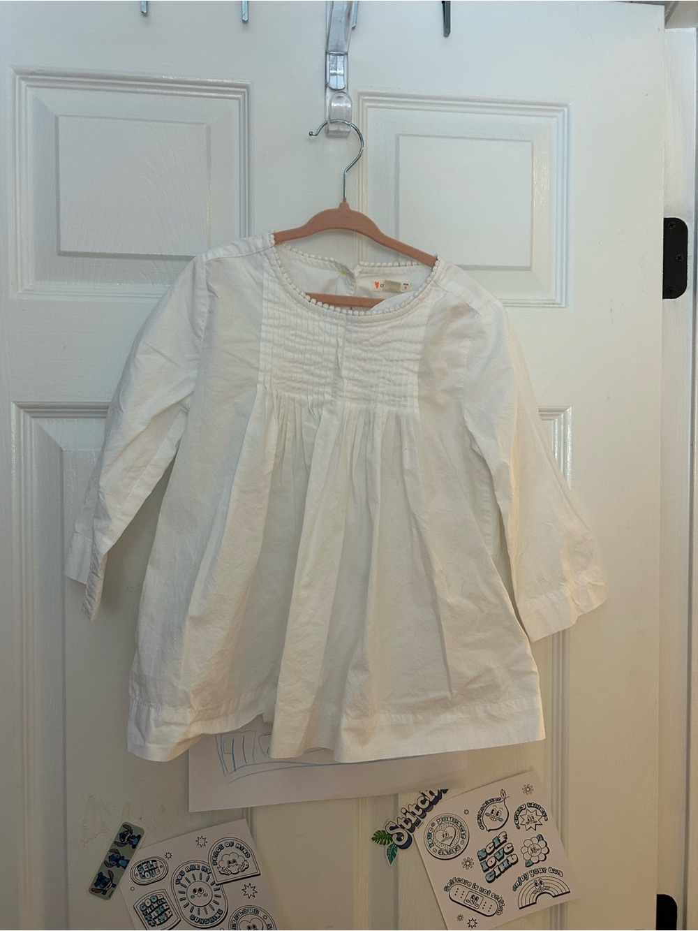 Crewcuts White Girls' Pintuck Peasant Top